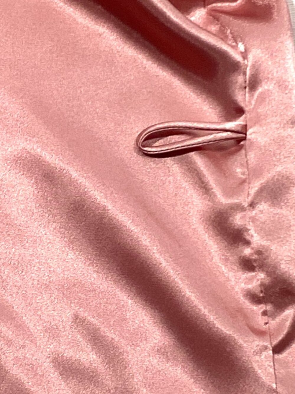 Vintage Victorias Secret gold label Pink Satin Floral Kimono Robe OS No belt - Picture 6 of 10